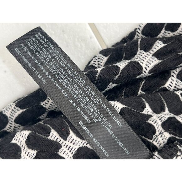 Anthropologie Saturday Sunday Size L Black  White Chevron Pattern Textured Dress - Picture 8 of 13